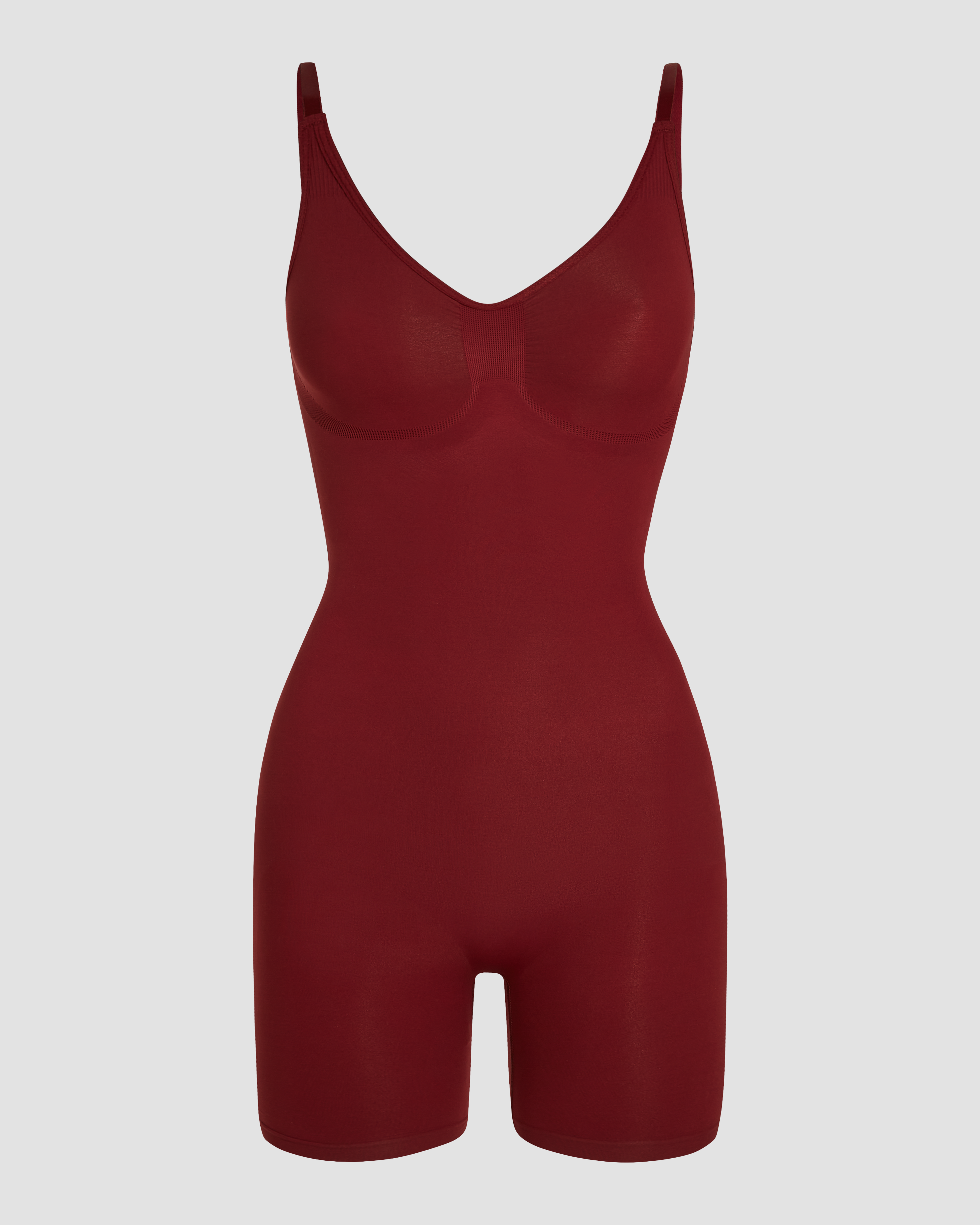 Bordeaux shapewear bodysuit with a sculpting fit and targeted compression designed to smooth and shape the body product image