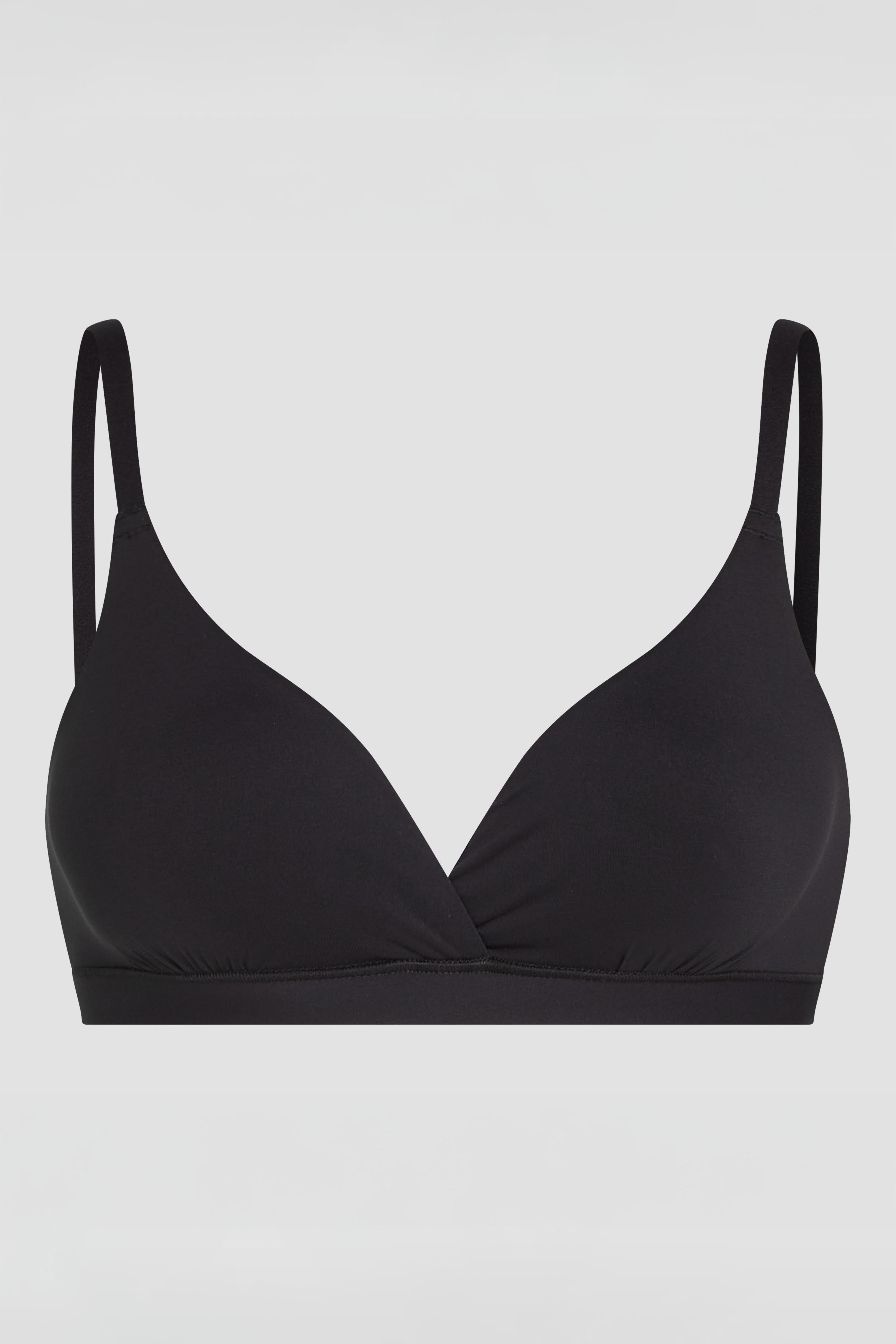 Black everyday soft skin bralette product photo designed for comfort and natural movement