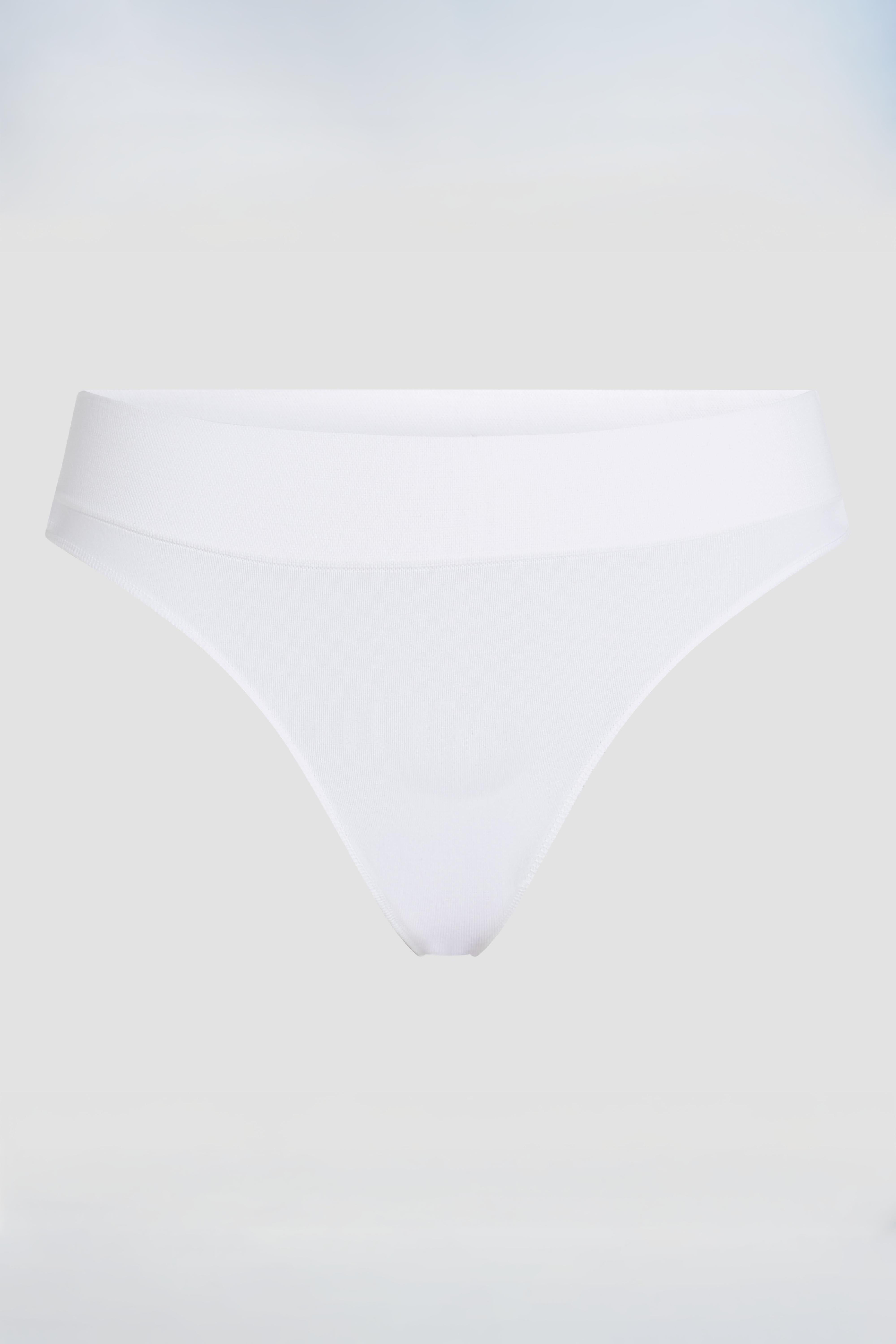 White brazilian seamless underwear product photo with flattering fit and second skin feel