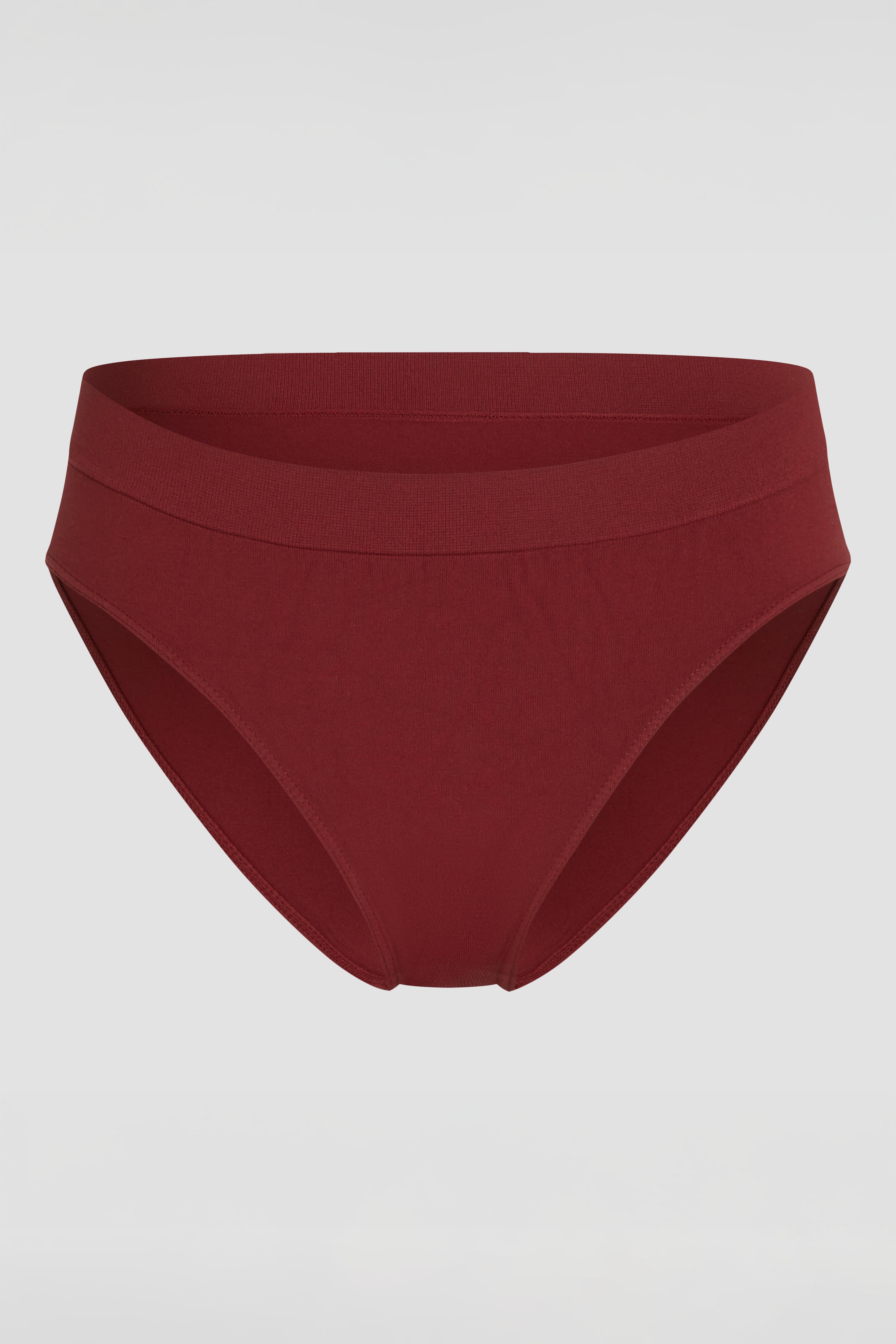 Burgundy seamless underwear brief product image with soft breathable fabric and comfortable fit