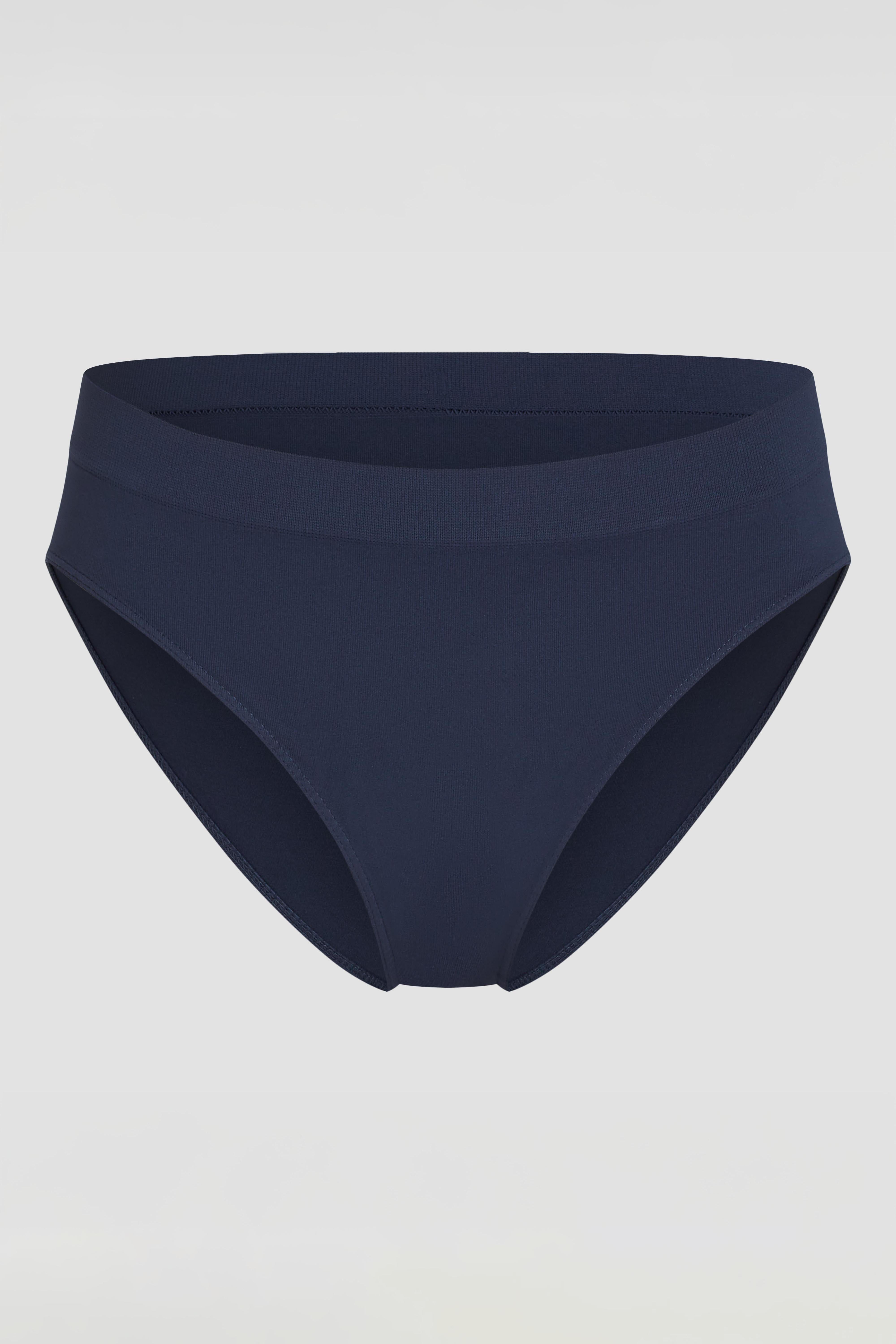 Navy seamless brief product image with lightweight fabric and minimal design
