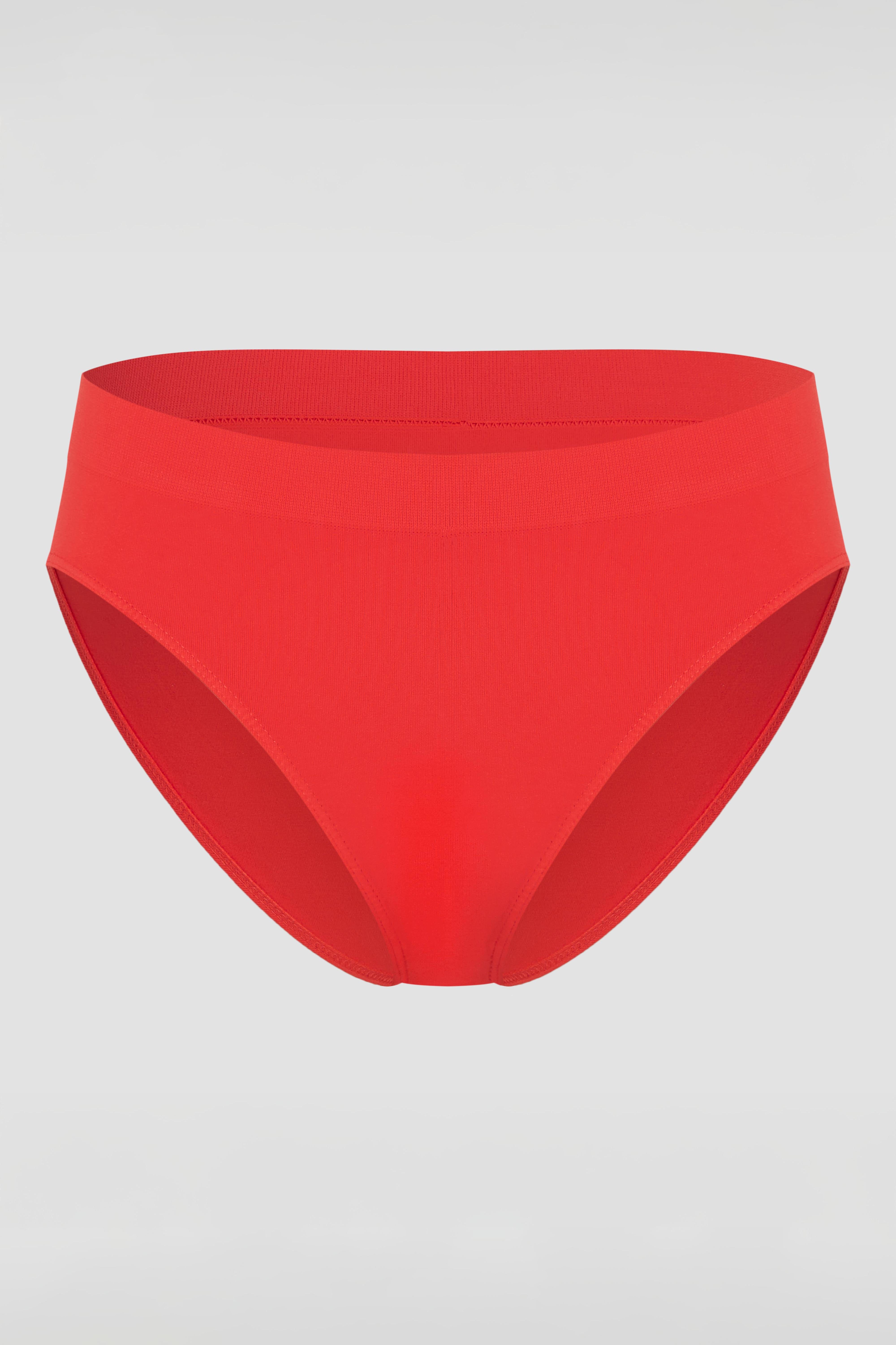 Red brief product image with clean silhouette and no visible lines
