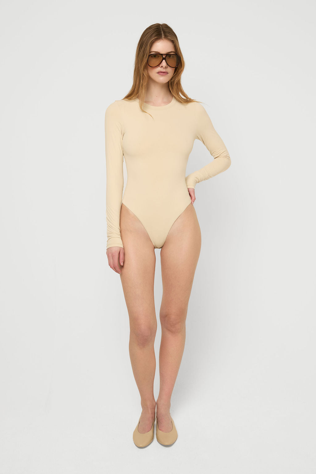 Softskin Longsleeve bodysuit Beige