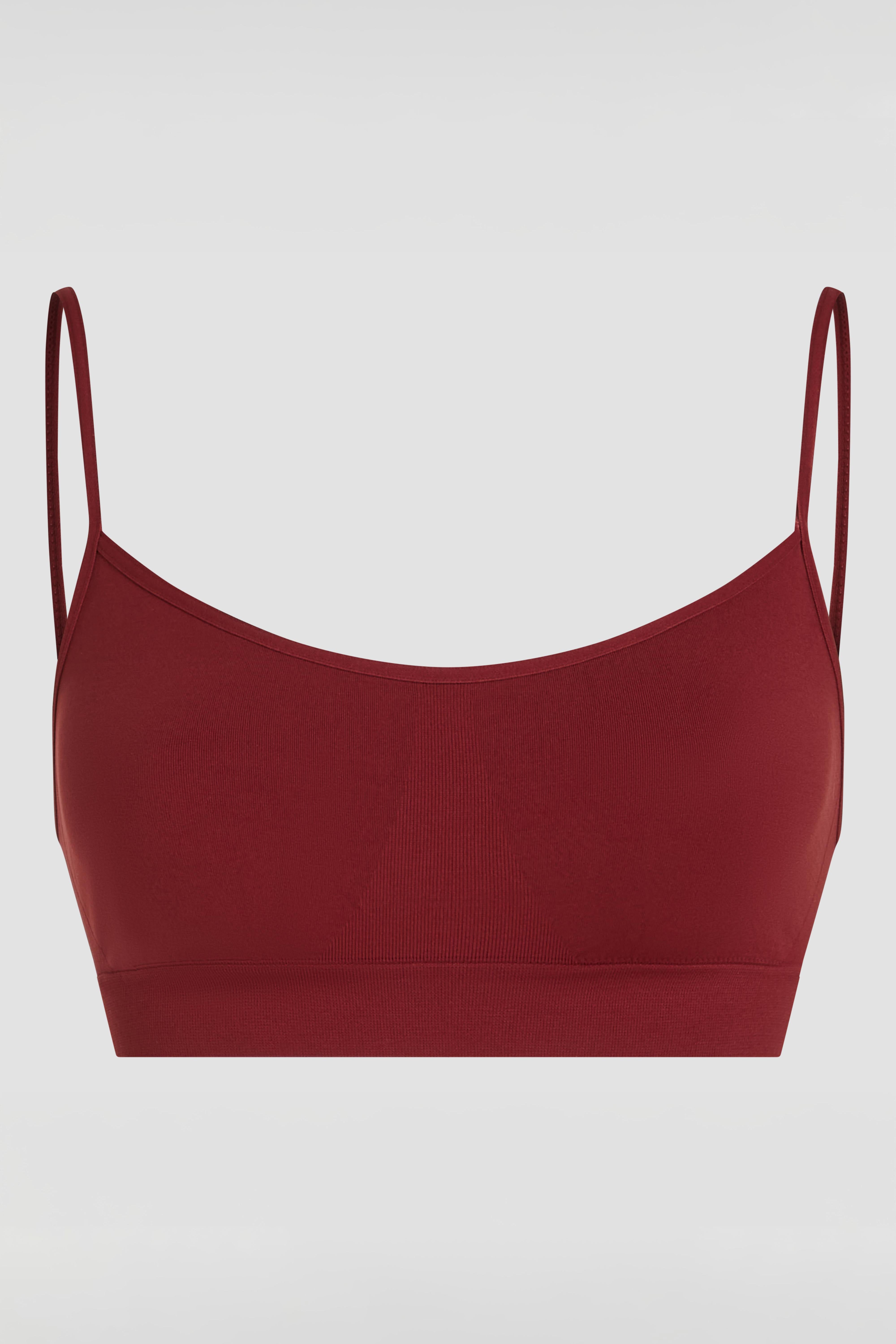 Bordeaux scoop bralette product photo with feminine shape and smooth seamless design