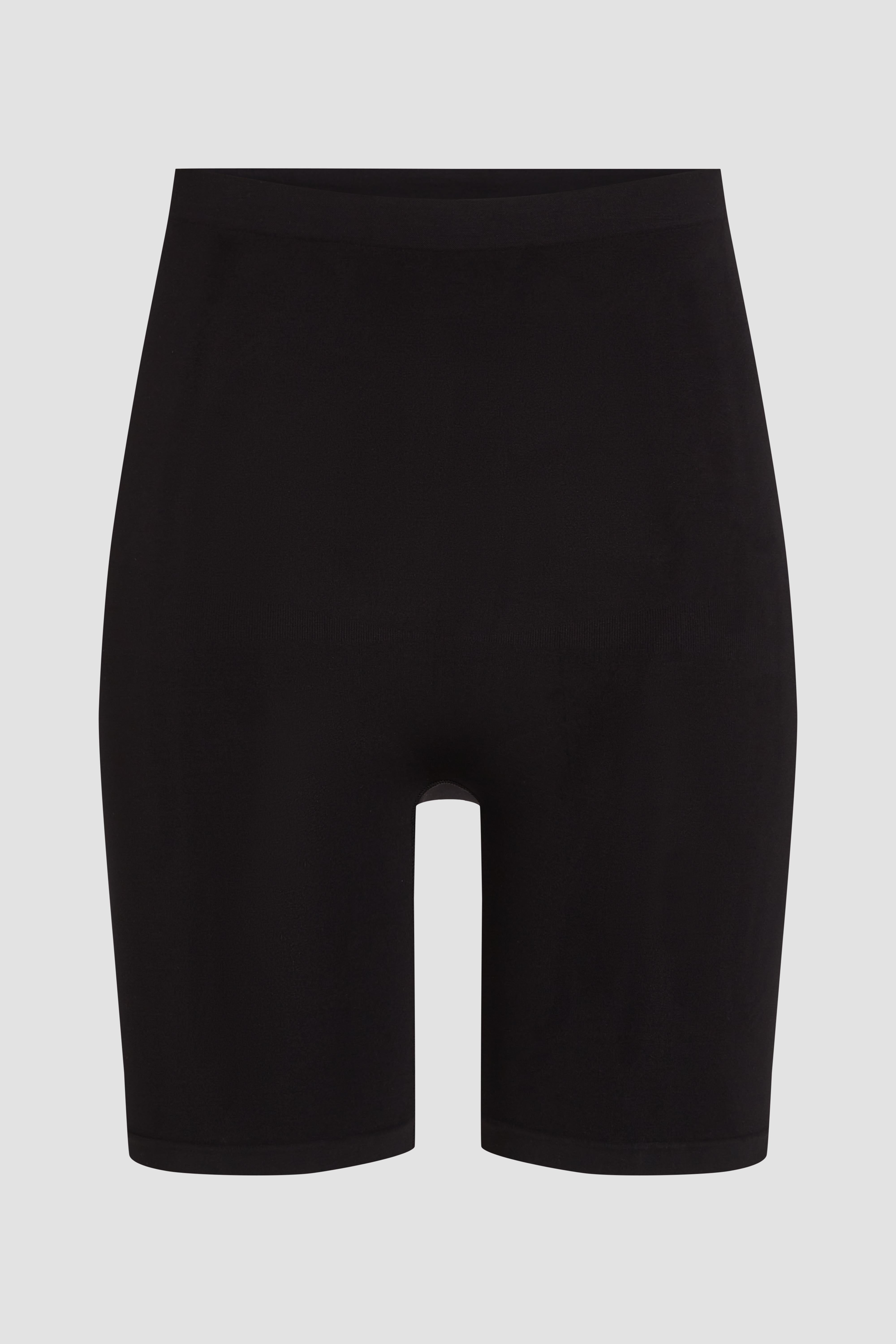 Black smoothing shorts product photo with strong shaping effect and clean silhouette