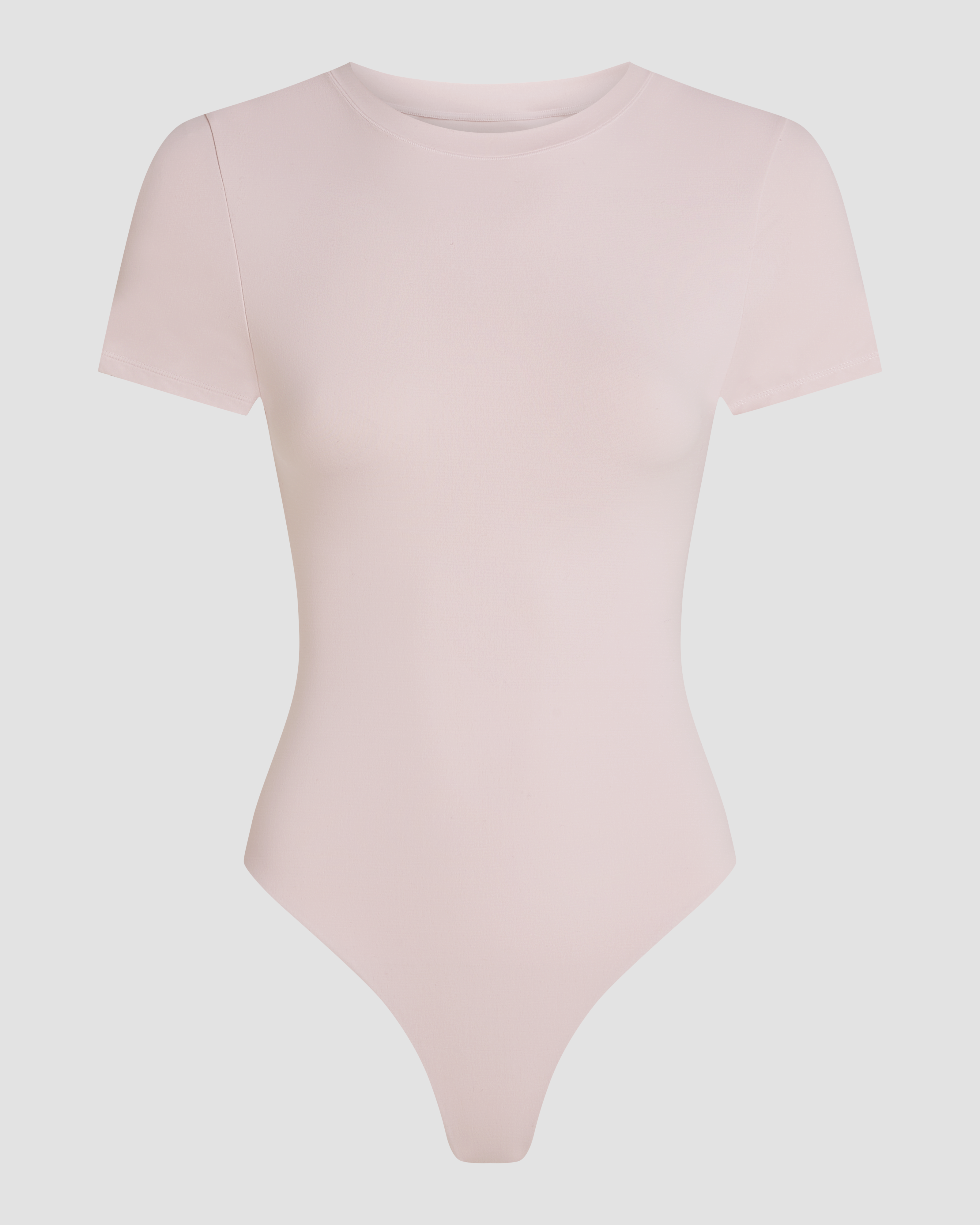 Soft skin pink t-shirt bodysuit product image designed for a flattering shape and everyday wear