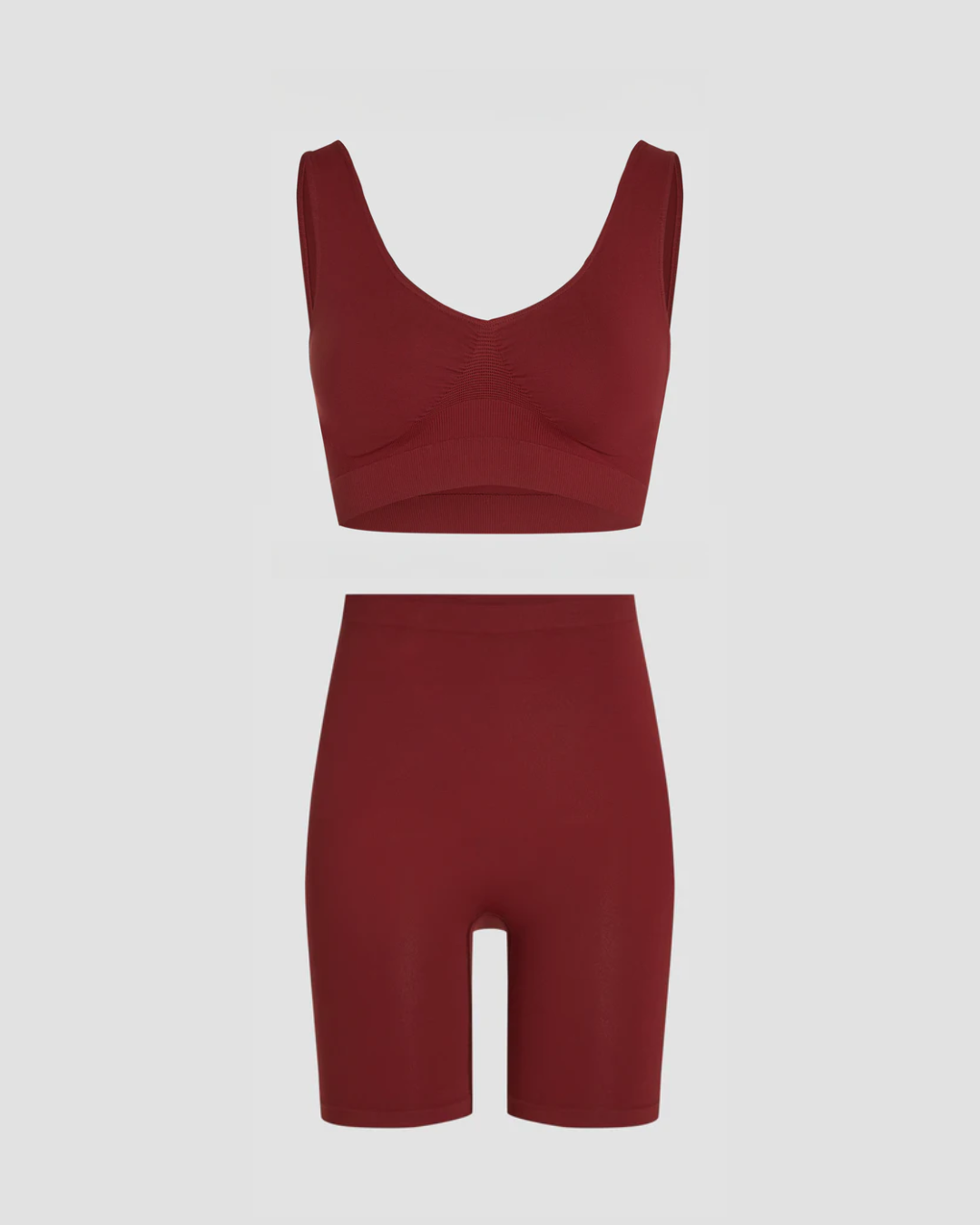 shapewear short set bordeaux