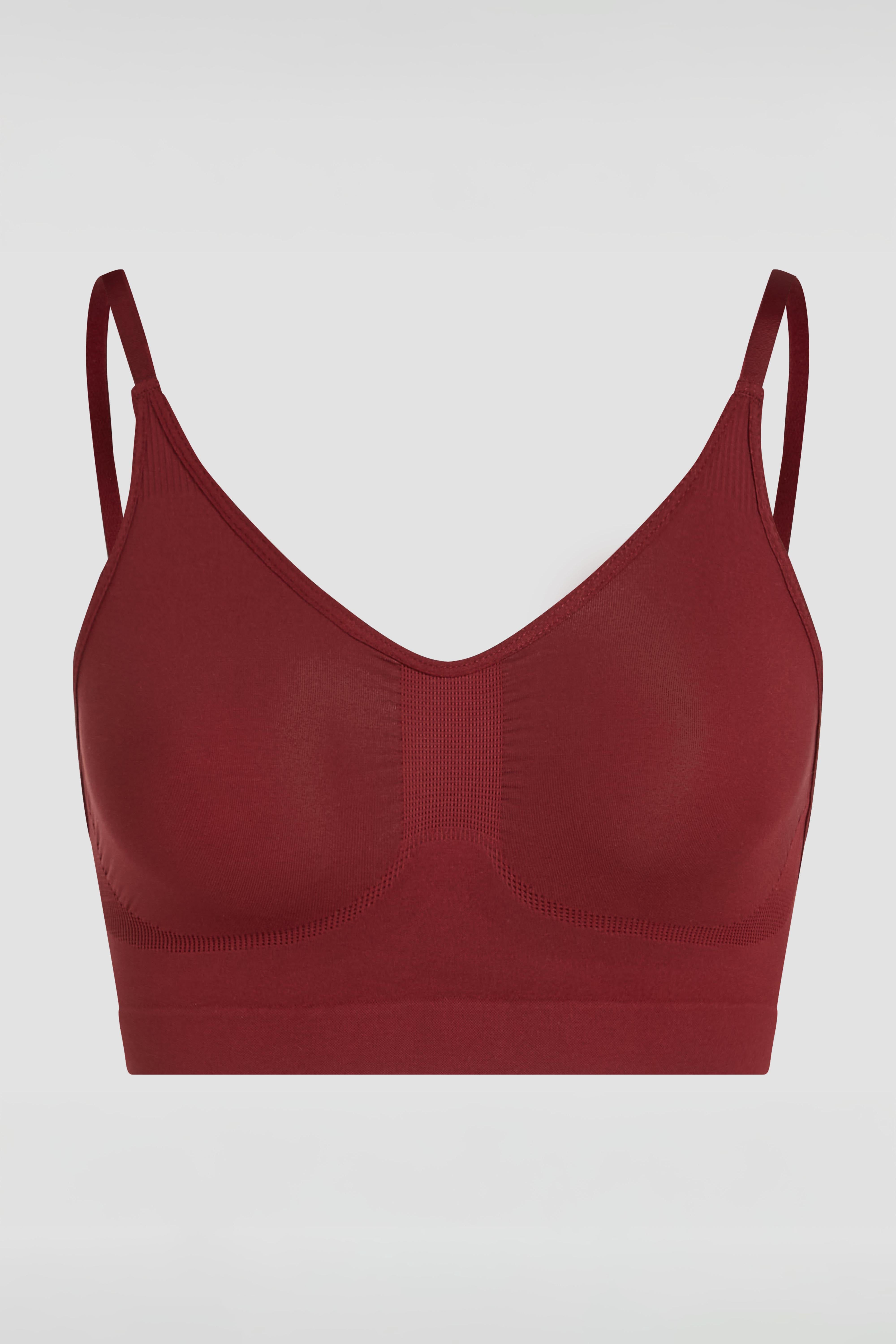 Bordeaux shapewear bralette product photo with shaping and gentle support
