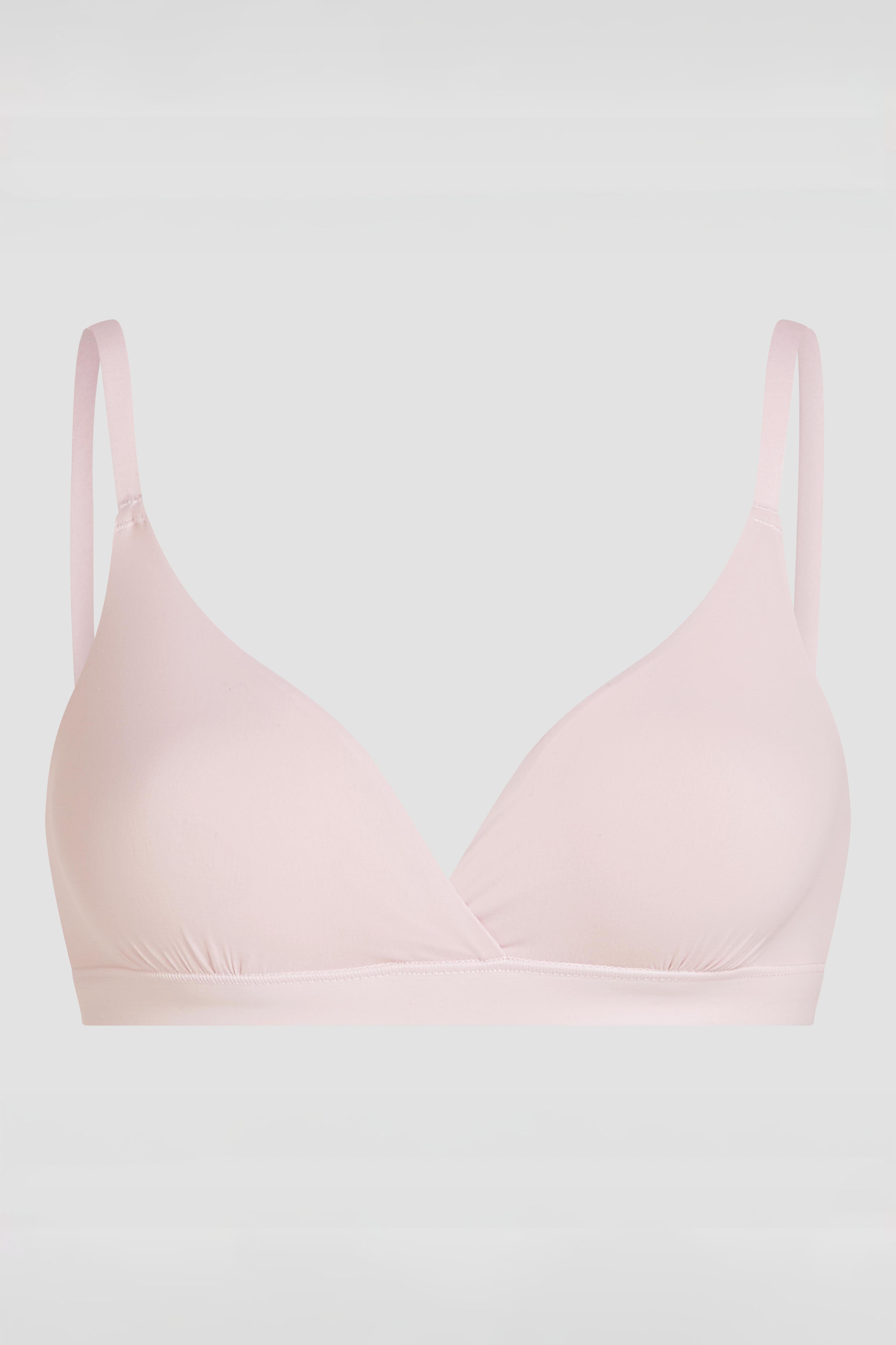 Detailed product photo of pink soft skin bralette with ultra soft stretch fabric