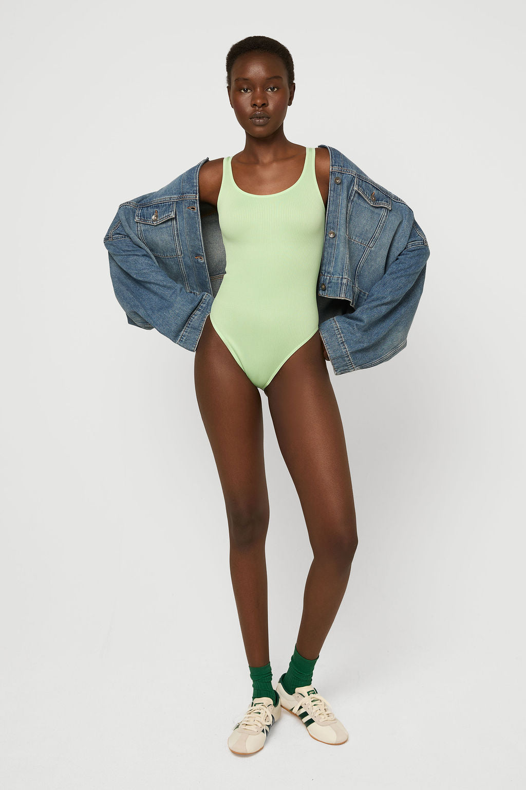 Rib body brief Matcha