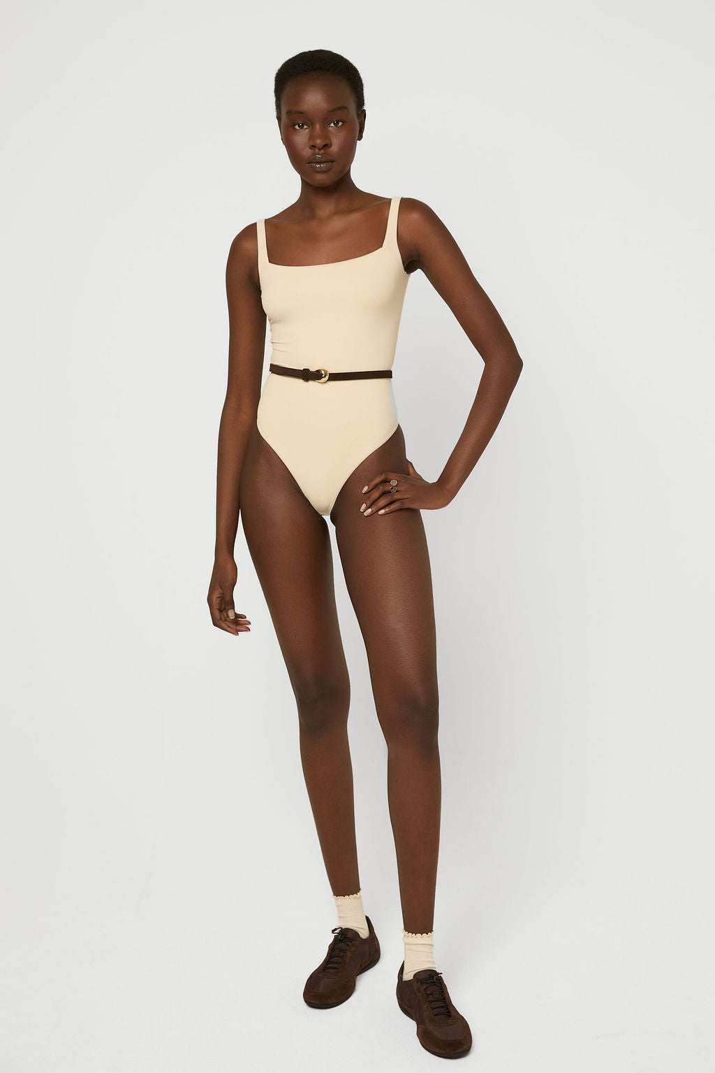 Softskin Bodysuit square neck Beige