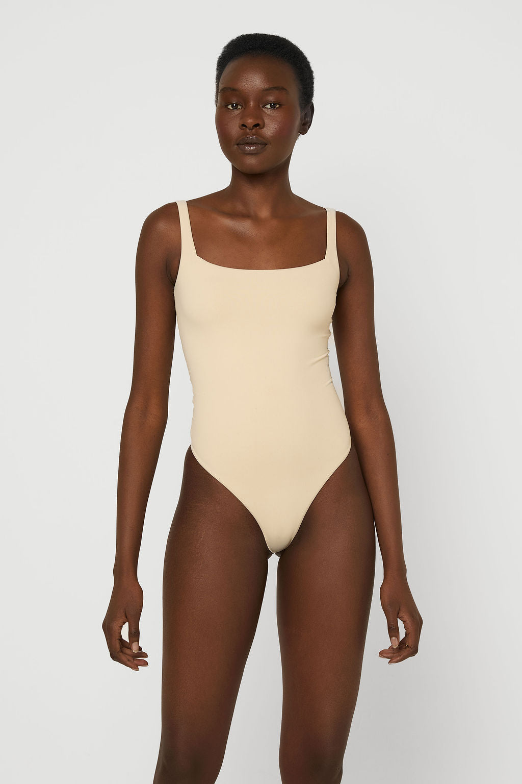 Softskin Bodysuit square neck Beige